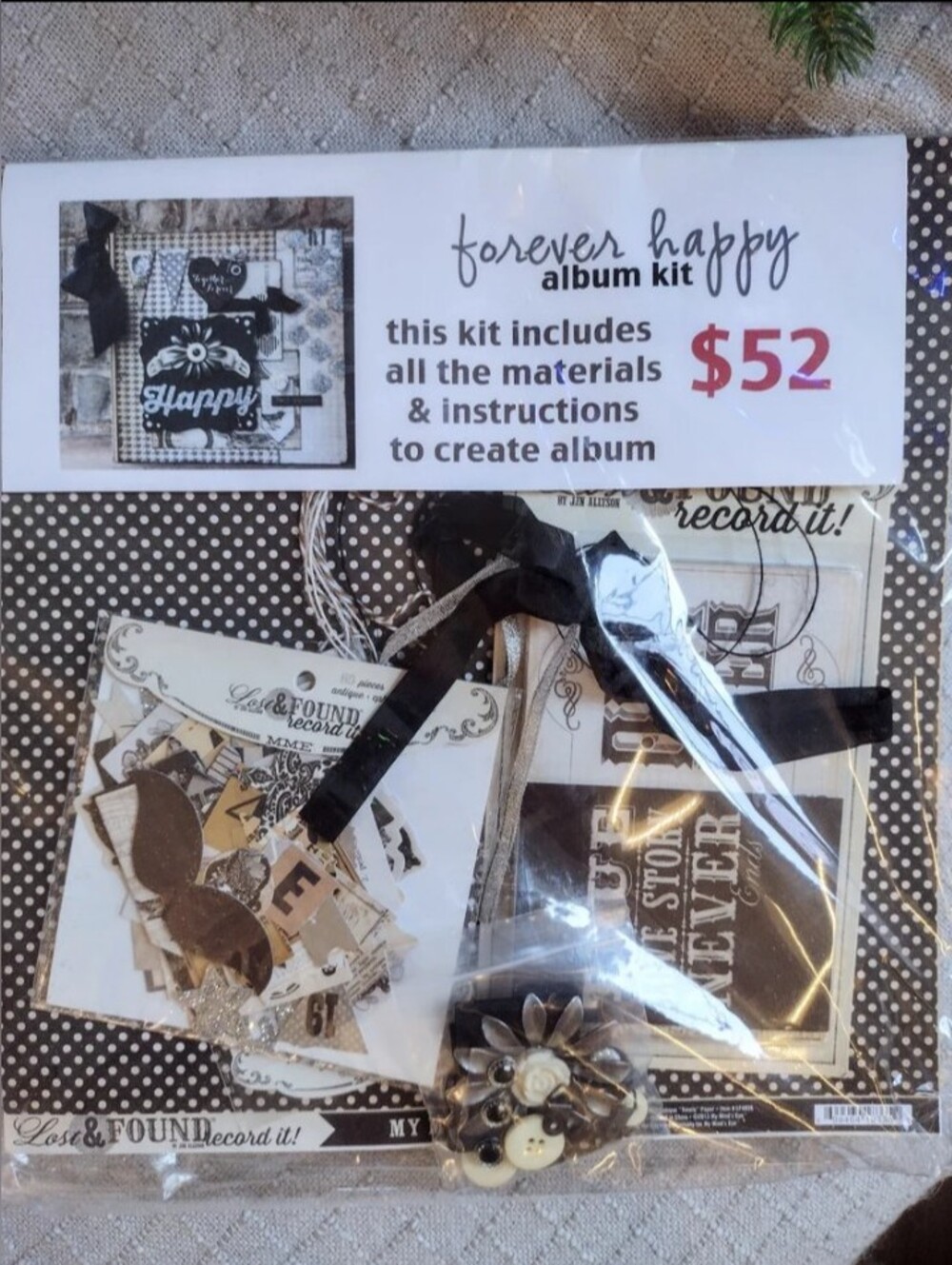 My Mind’s Eye BasicGrey Forever Happy Scrapbook 8x8 Album Kit NWT Retired